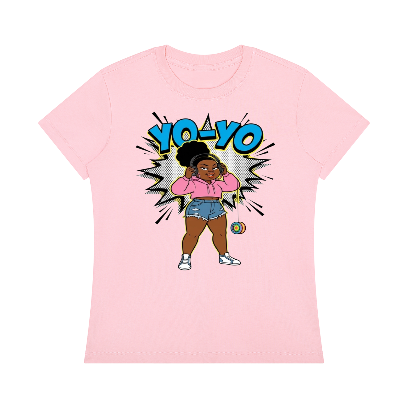Beesmoove Blacksouth YO-YO Women's Regular Fit Crewneck T-Shirt