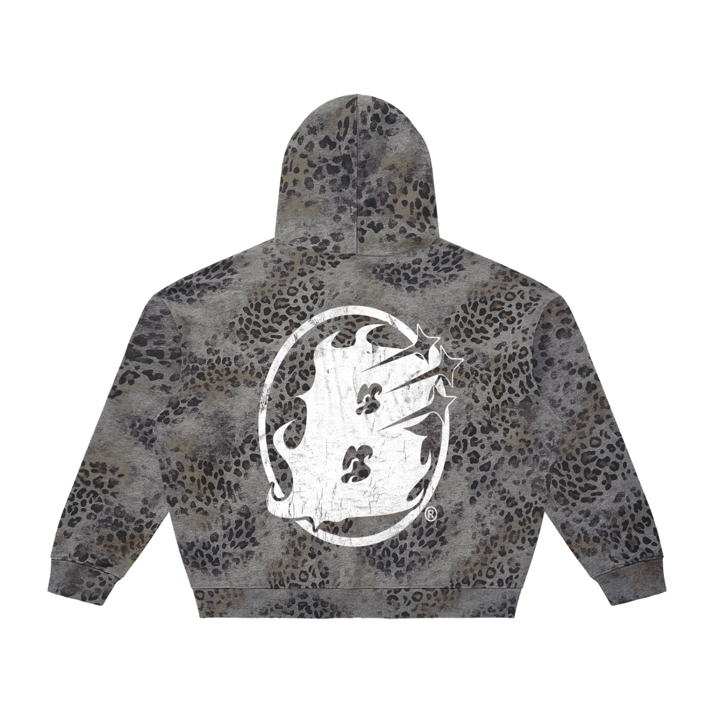 Beesmoove Vintage Wash Leopard Full Zip Hoodie