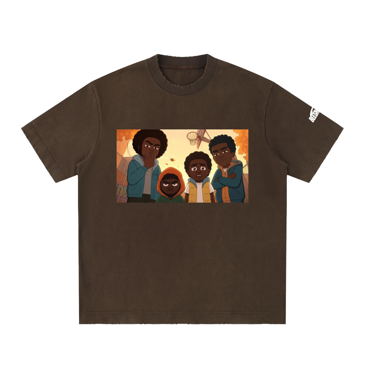 Beesmoove Blacksouth The squad Vintage Washed Frayed T-Shirt