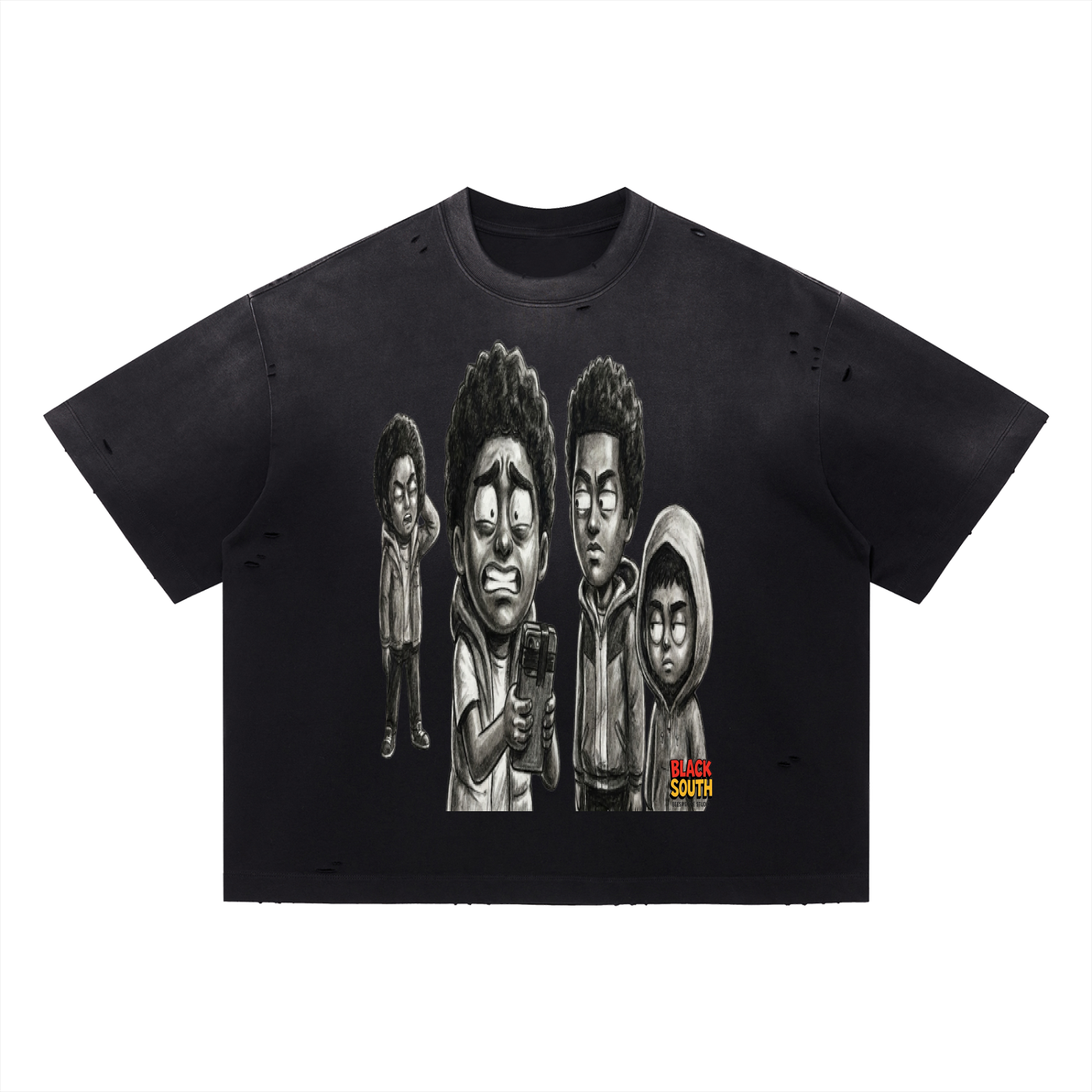 BEESMOOVE BLACKSOUTH: Raw Edition Boxy Oversized T-Shirt