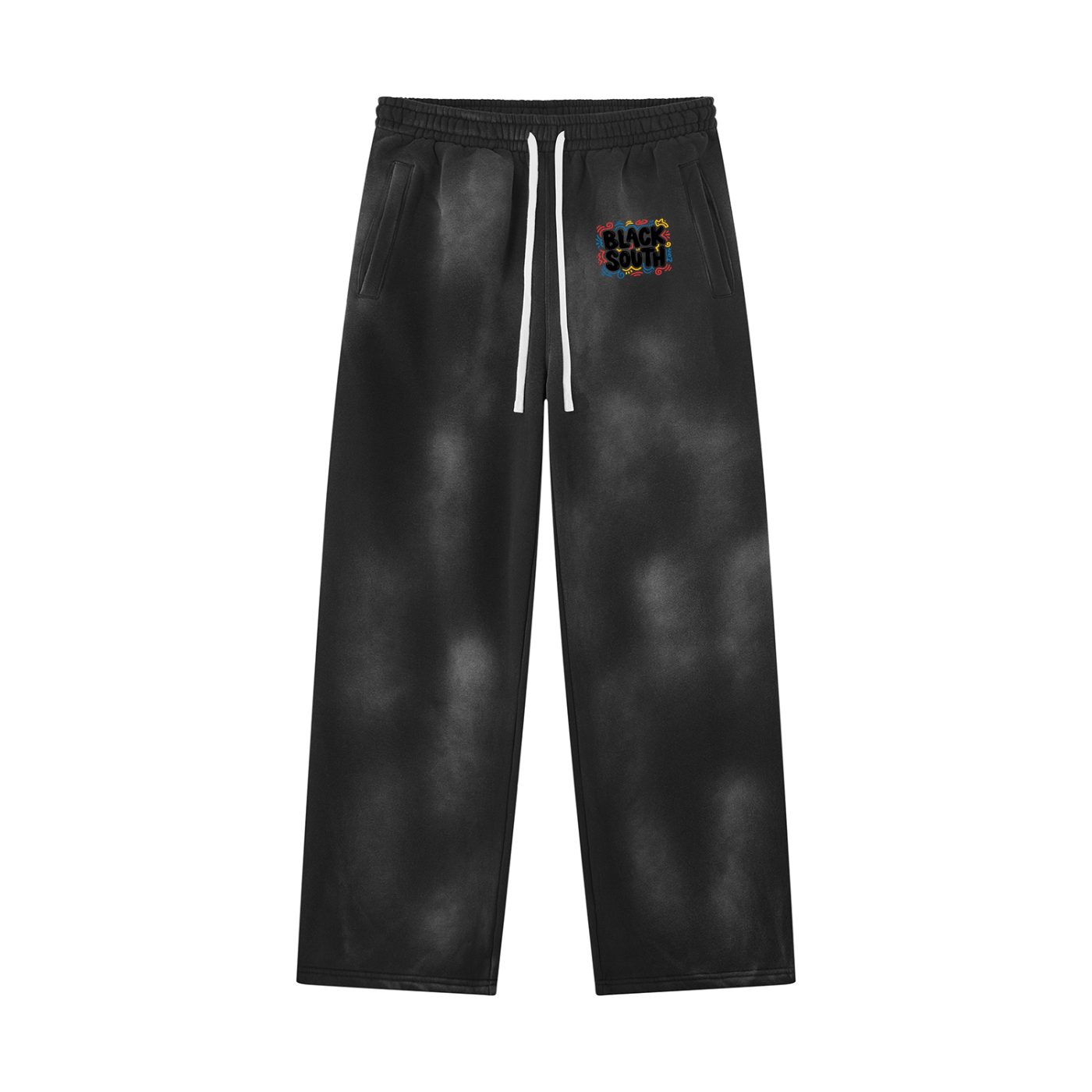 BEESMOOVE BlackSouth Sunfade Wide Leg Fleece Sweatpants