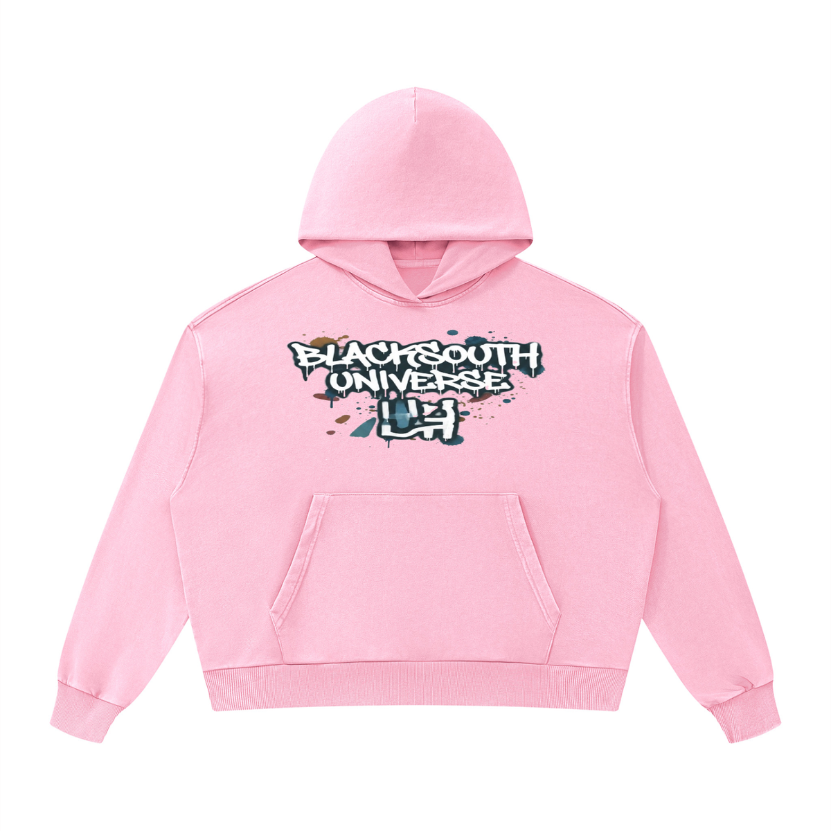 BEESMOOVE BlackSouth art of war Mineral Wash Boxy Hoodie