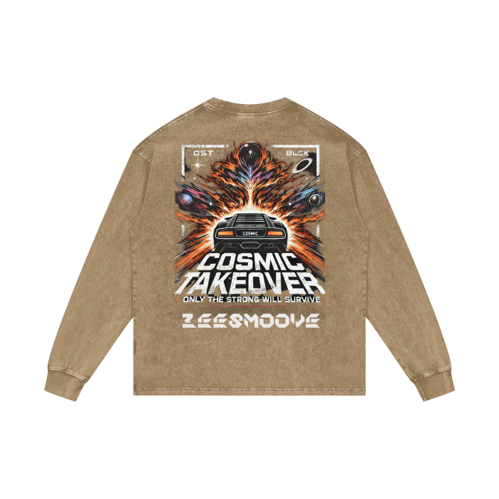 Beesmoove MMXXIV Acid Wash Oversize Long Sleeve T-Shirt - 250 GSM - Beesmoove  Beesmoove  58.98