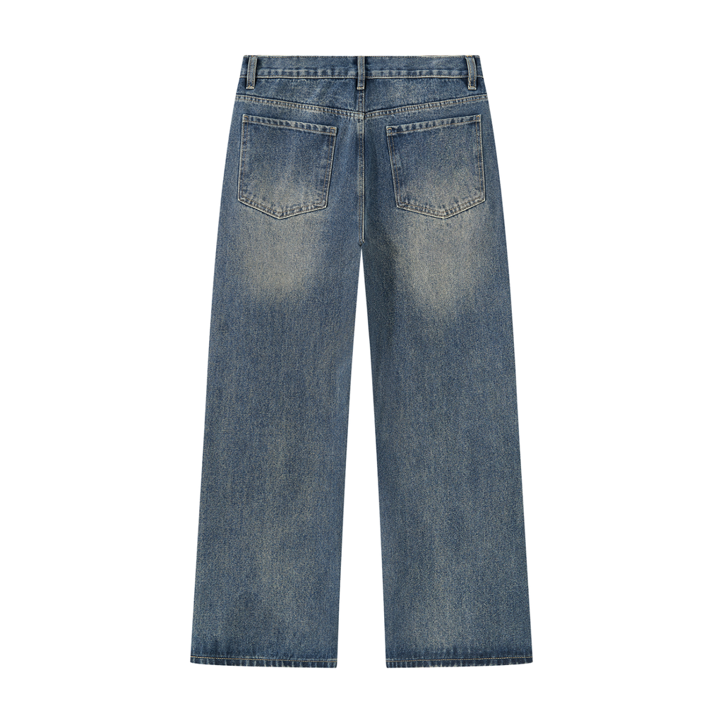 Beesmoove NO LIMITS X Men’s Vintage Wash Straight Leg Denim Jeans