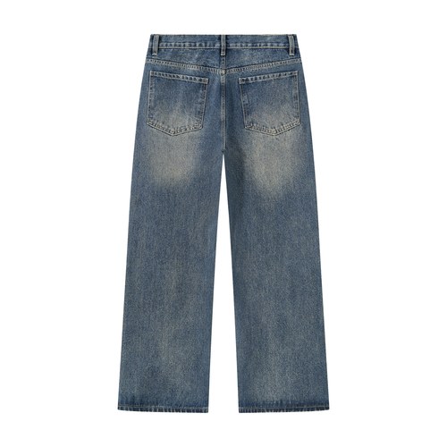 Beesmoove NO LIMITS X Men’s Vintage Wash Straight Leg Denim Jeans