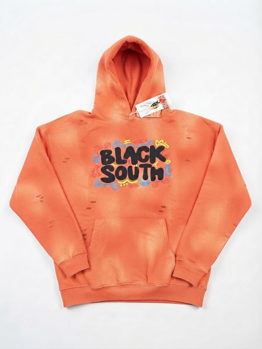 Beesmoove Blacksouth Sunfade Frayed Fleece Hoodie