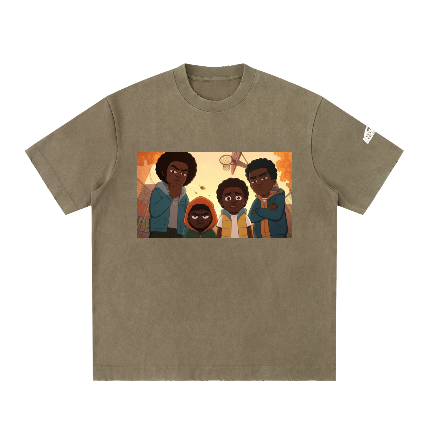 Beesmoove Blacksouth The squad Vintage Washed Frayed T-Shirt