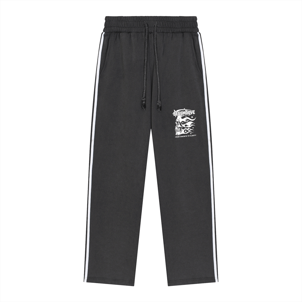 BEESMOOVE Afterlife Drip Snow Washed Contrast Tape Sweatpants - Beesmoove