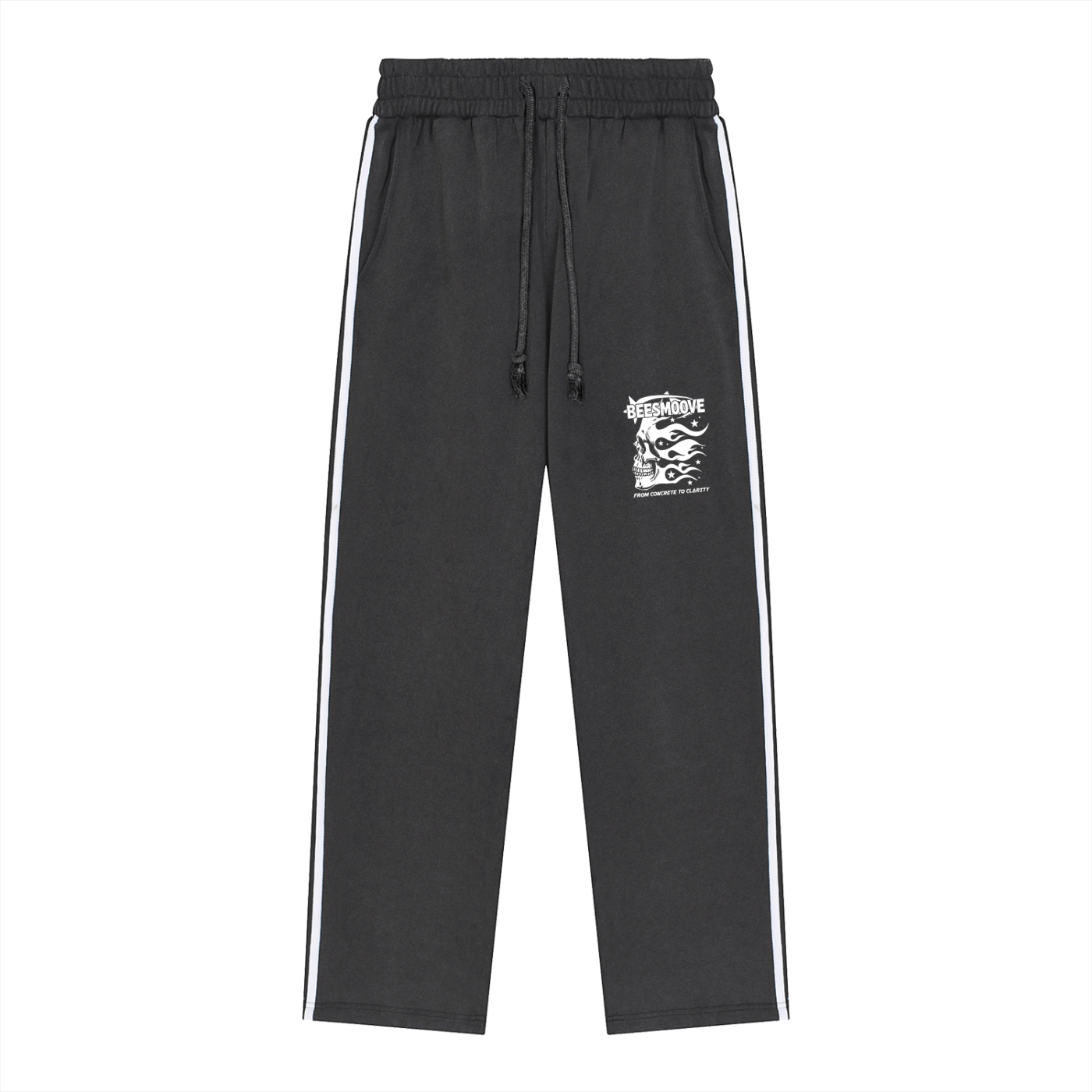 BEESMOOVE Afterlife Drip Snow Washed Contrast Tape Sweatpants - Beesmoove