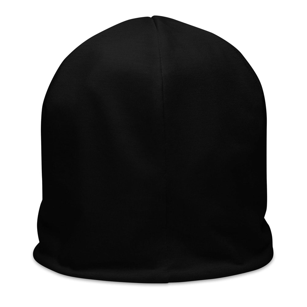 Beesmoove all black polymath All-Over Print Beanie - Beesmoove 