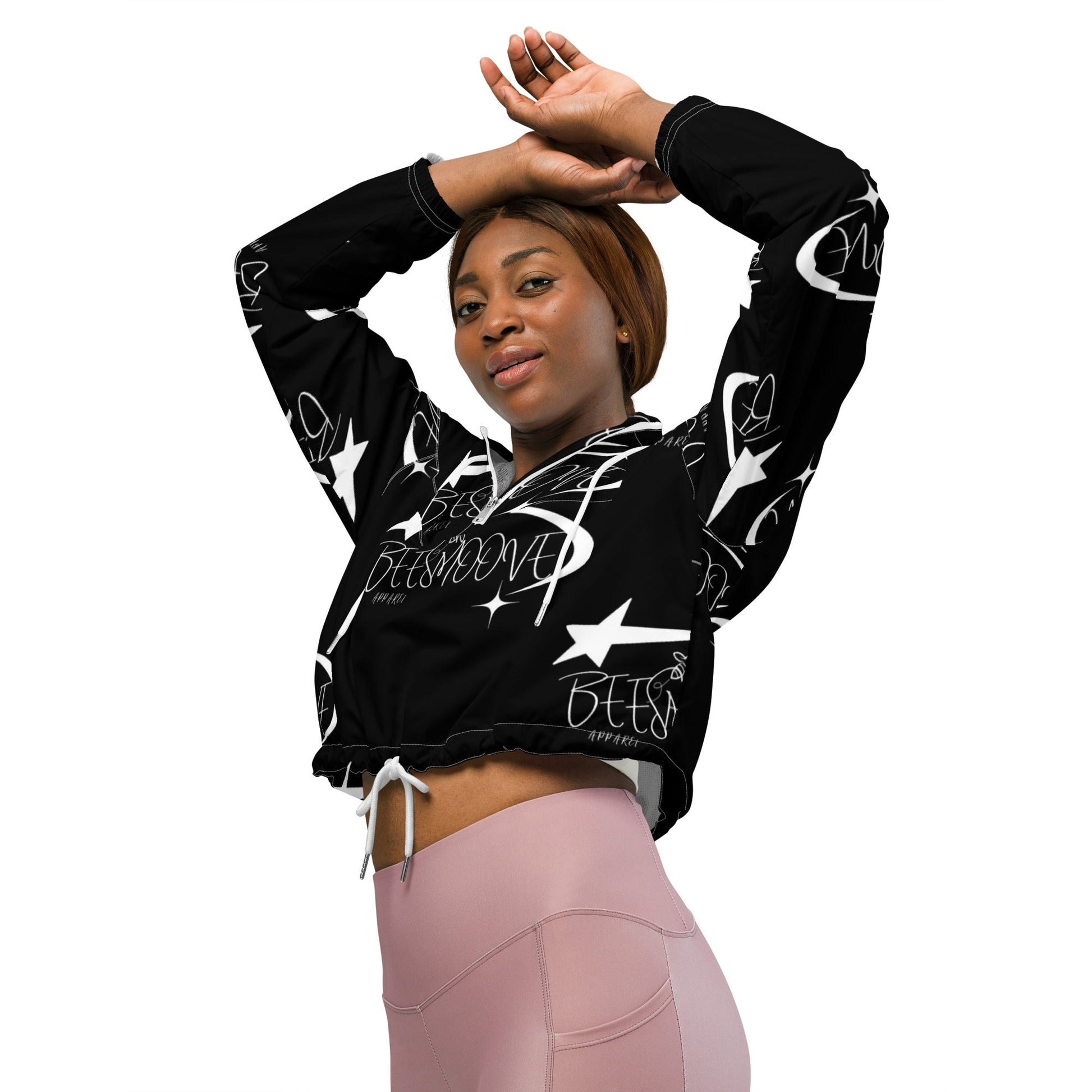 Beesmoove all star famous black Women’s cropped windbreaker - Beesmoove