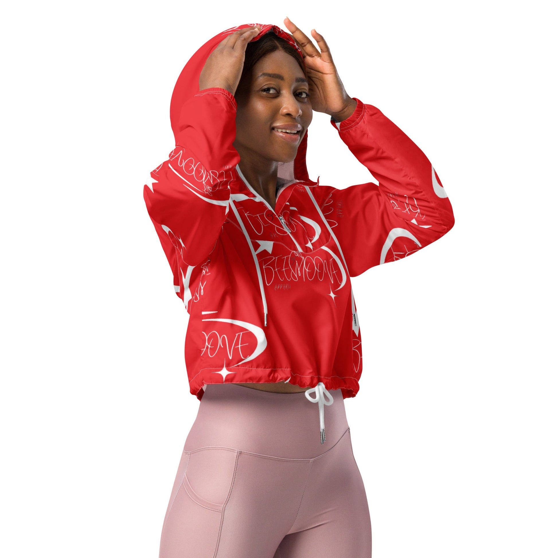 Beesmoove all star famous red Women’s cropped windbreaker - Beesmoove