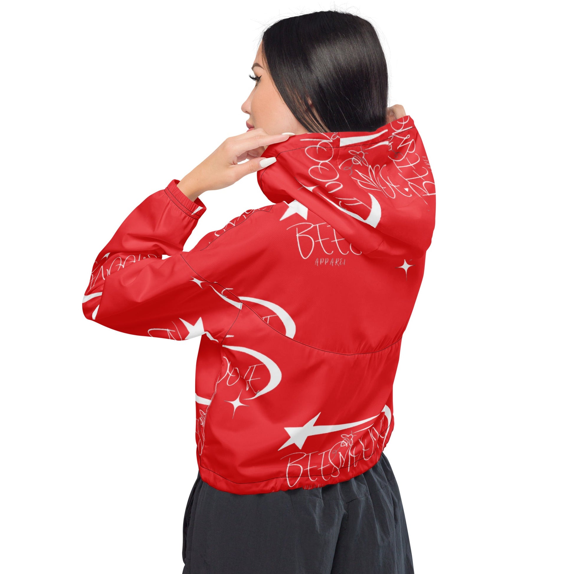 Beesmoove all star famous red Women’s cropped windbreaker - Beesmoove