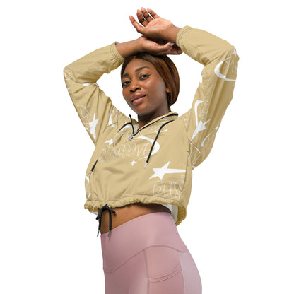 Beesmoove all star famous tan Women’s cropped windbreaker - Beesmoove