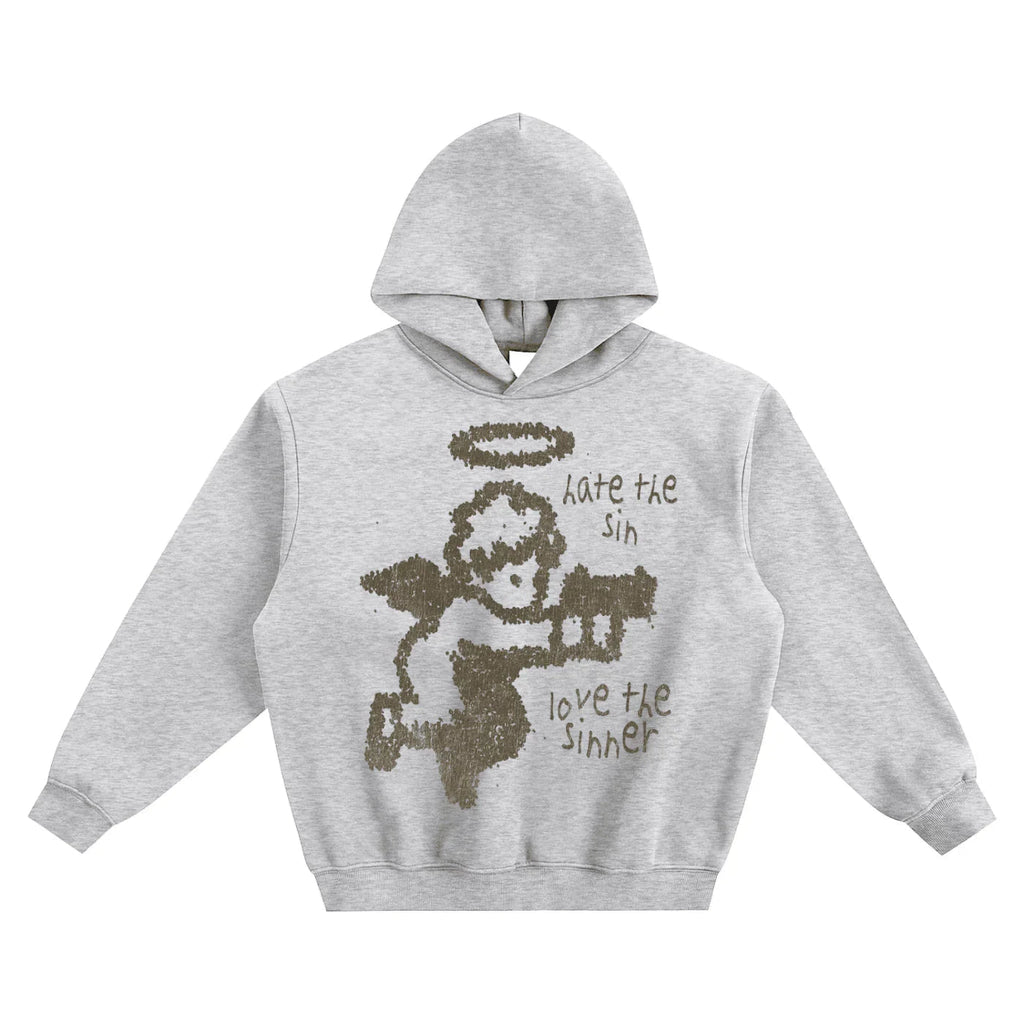 BEESMOOVE Angel’s Crossfire Fleeced Boxy Hoodie - Beesmoove