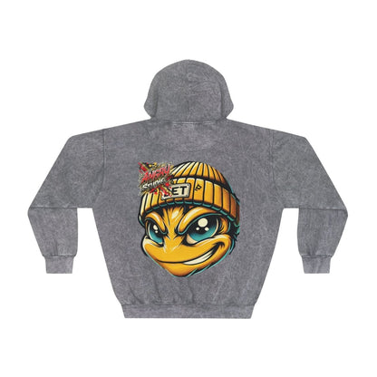 Beesmoove angry studio bet bee Unisex Mineral Wash Hoodie - Beesmoove