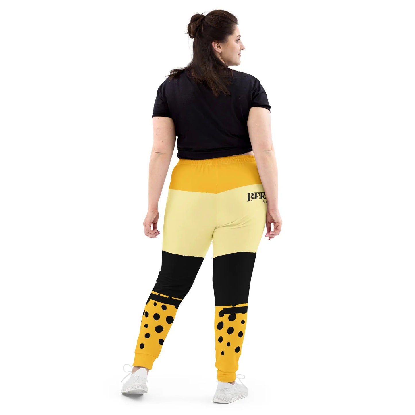 Beesmoove awaken yellow black white Women's Joggers - Beesmoove