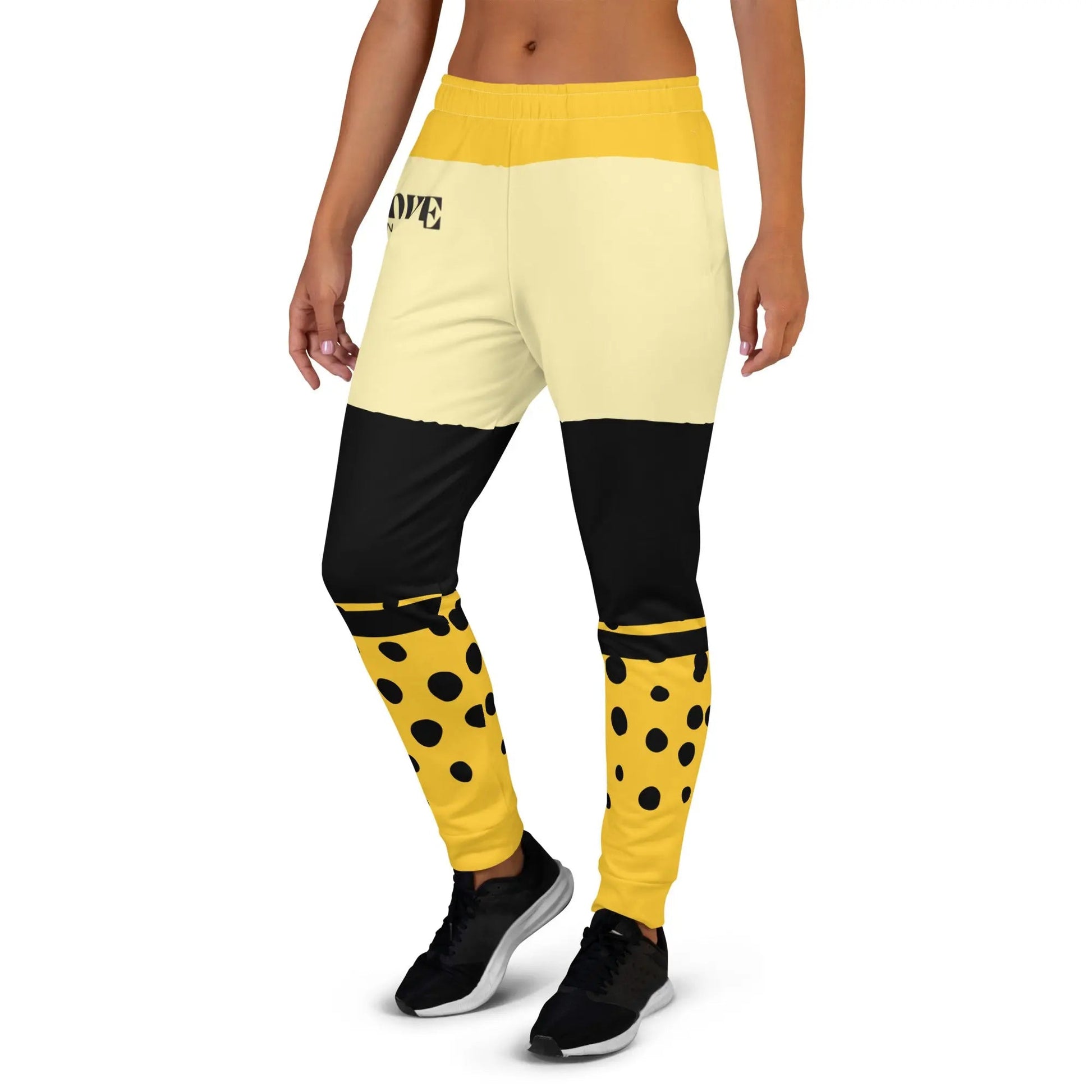 Beesmoove awaken yellow black white Women's Joggers - Beesmoove