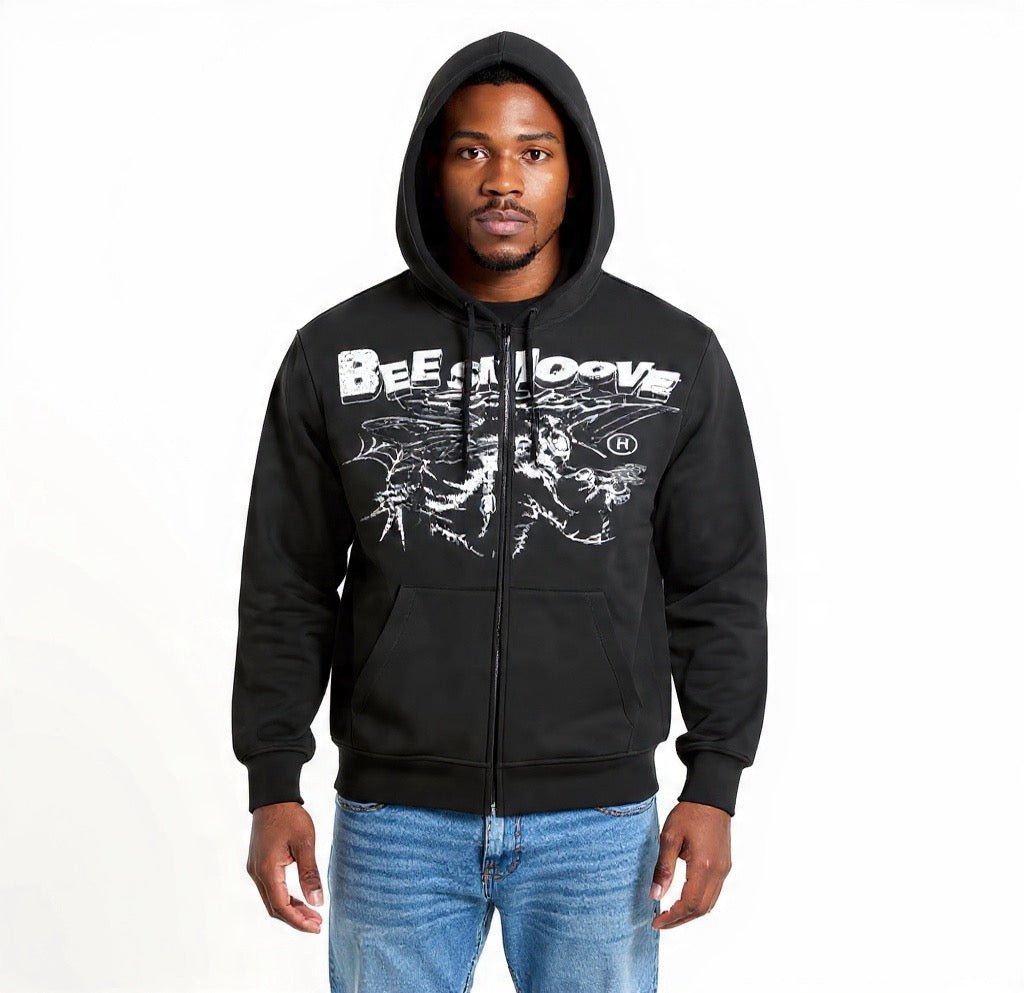 BEESMOOVE B - Squadron: Black Ops Heavyweight Zip - up Hoodie - Beesmoove