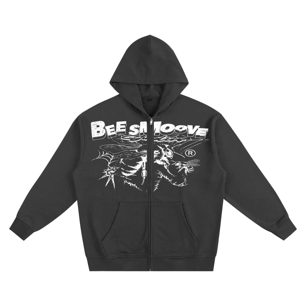 BEESMOOVE B - Squadron: Black Ops Heavyweight Zip - up Hoodie - Beesmoove