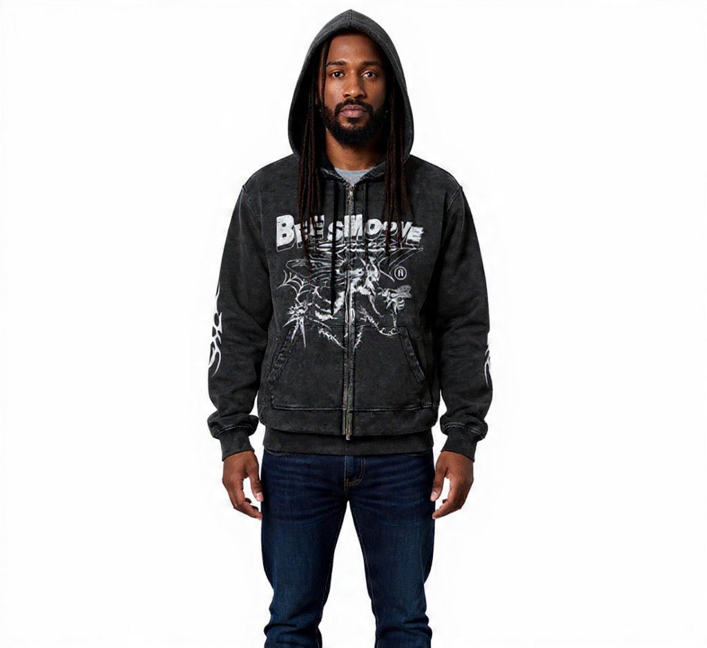 BEESMOOVE B - Squadron: Black Ops hoodie zip - up design - Beesmoove