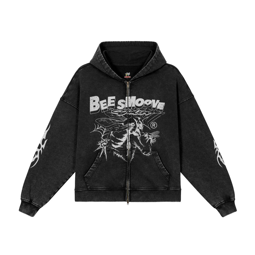 BEESMOOVE B - Squadron: Black Ops hoodie zip - up design - Beesmoove