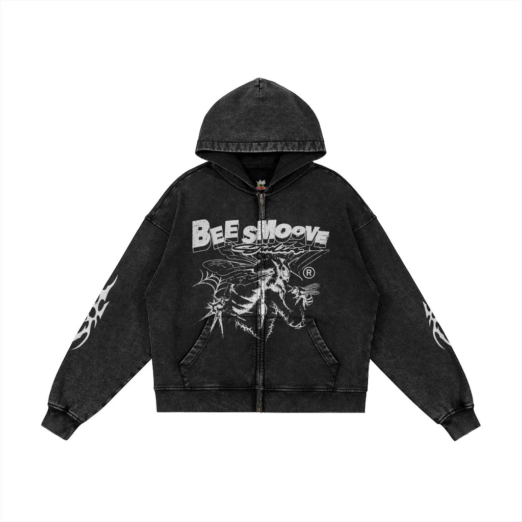 BEESMOOVE B - Squadron: Black Ops hoodie zip - up design - Beesmoove