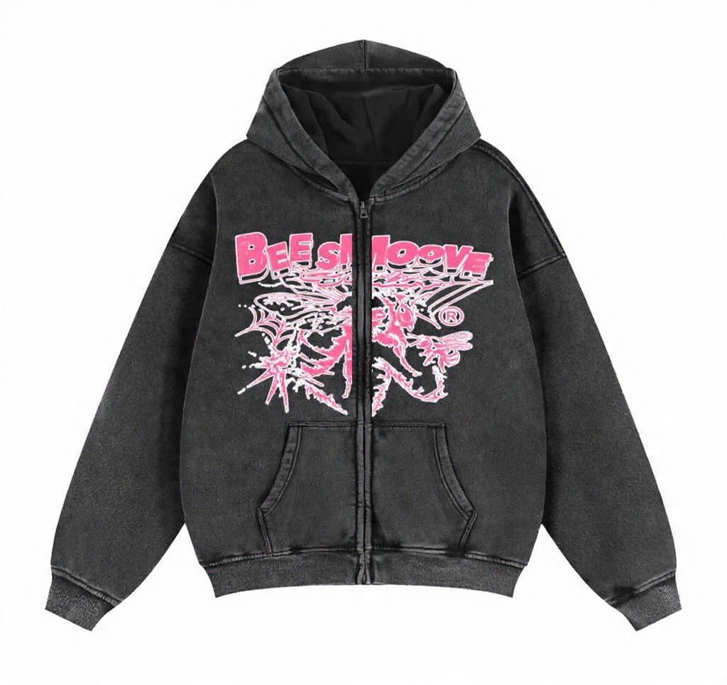 BEESMOOVE B - Squadron: Pink Ops Elite Edition Boxy Fleece Hoodie - Beesmoove