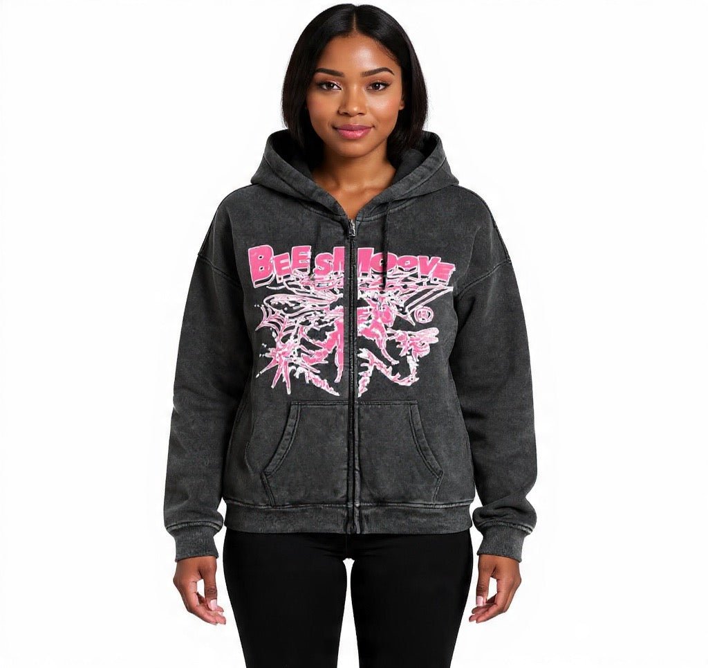 BEESMOOVE B - Squadron: Pink Ops Elite Edition Boxy Fleece Hoodie - Beesmoove