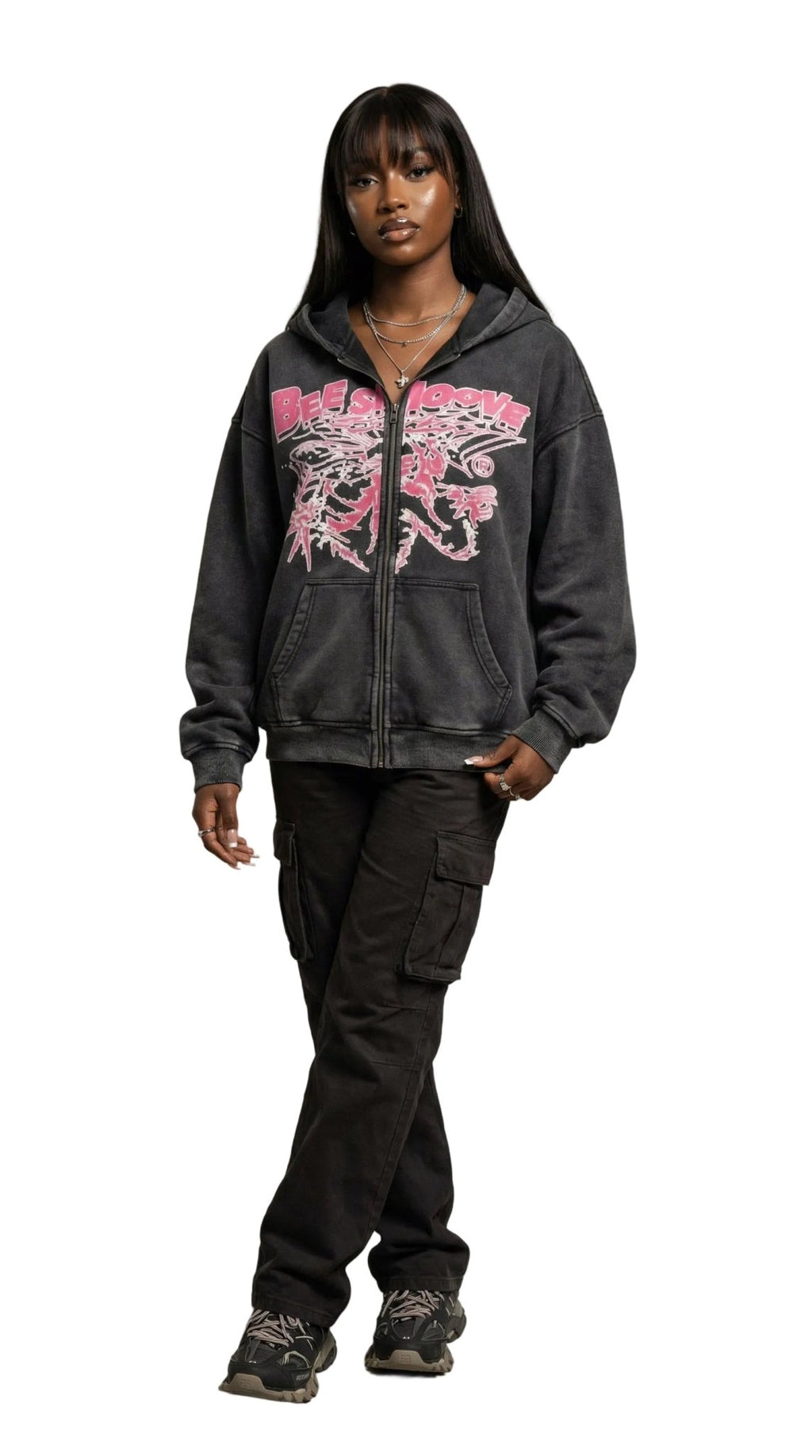 BEESMOOVE B - Squadron: Pink Ops Elite Edition Boxy Fleece Hoodie - Beesmoove