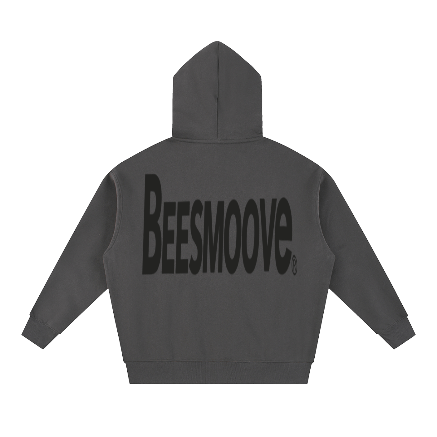 BEESMOOVE BackTalk Black Essential Oversized Fleece Boxy Hoodie - Beesmoove
