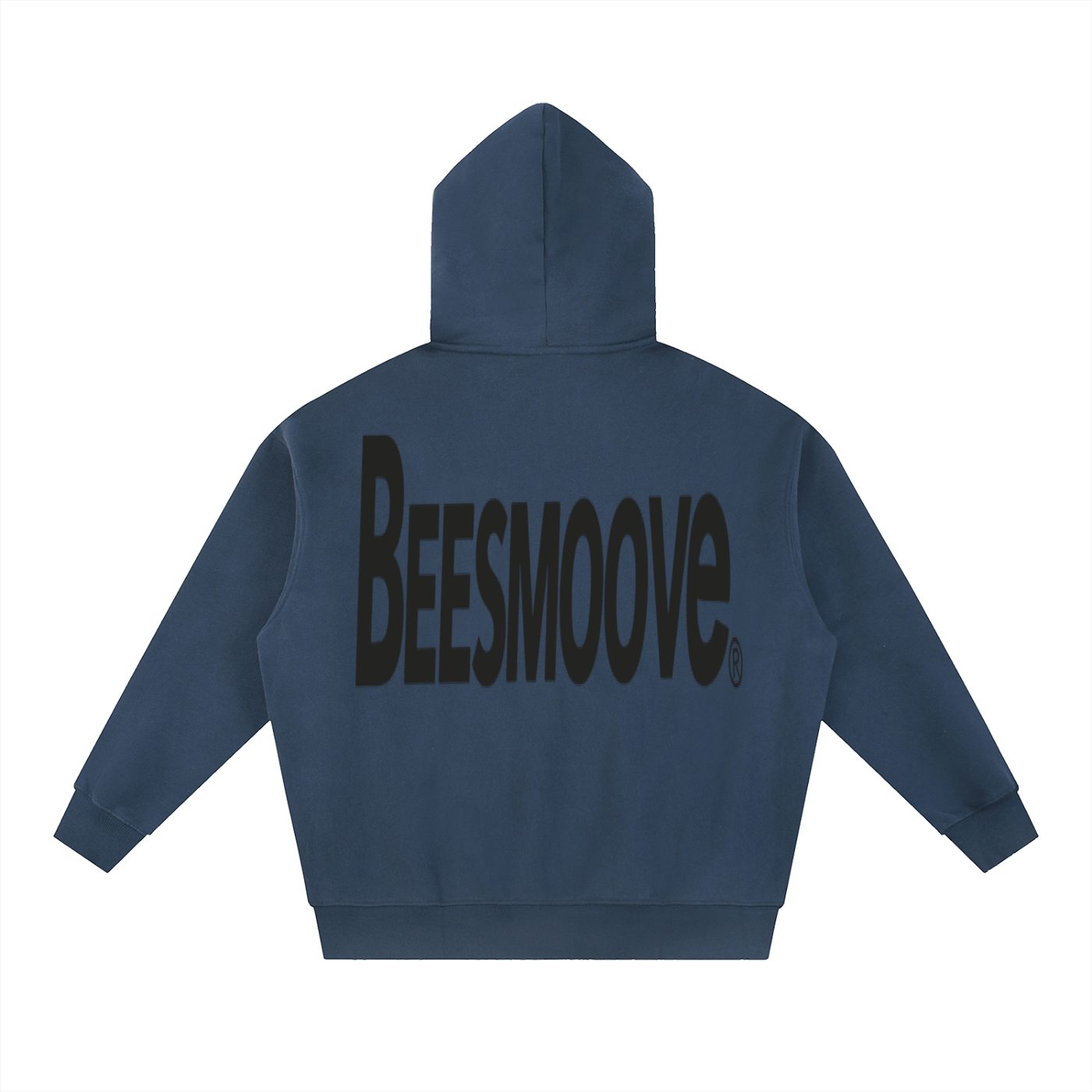 BEESMOOVE BackTalk Black Essential Oversized Fleece Boxy Hoodie - Beesmoove