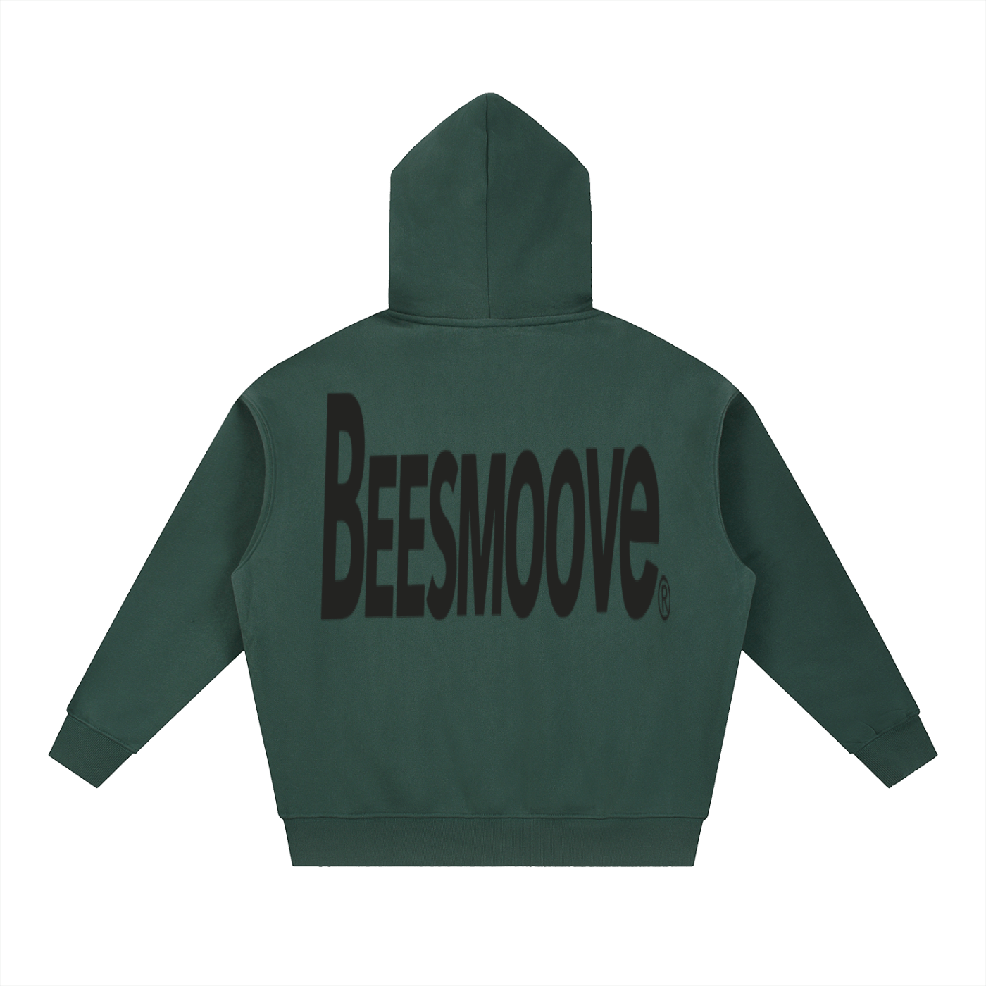 BEESMOOVE BackTalk Black Essential Oversized Fleece Boxy Hoodie - Beesmoove