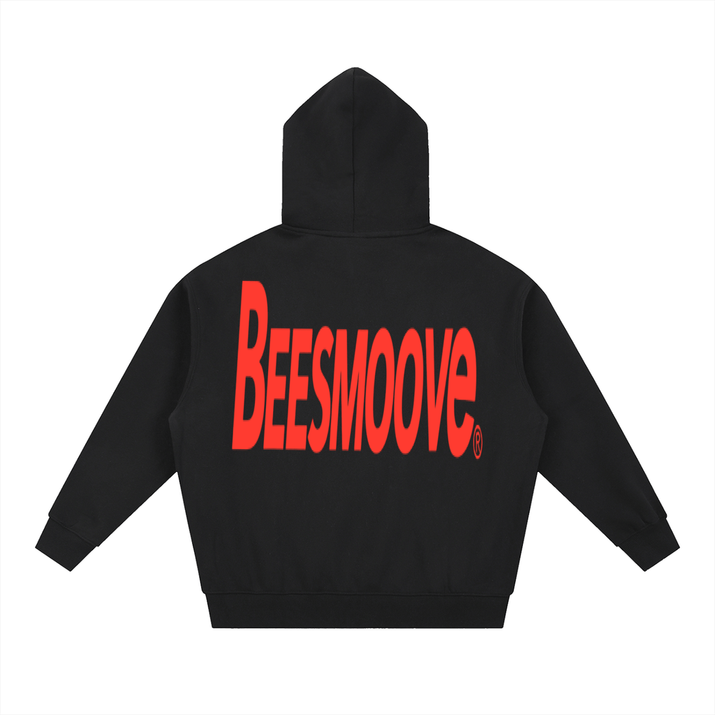 BEESMOOVE BackTalk red Essential Oversized Fleece Boxy Hoodie - Beesmoove