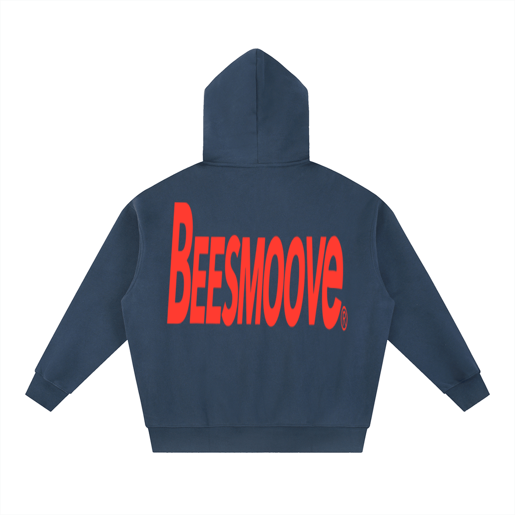 BEESMOOVE BackTalk red Essential Oversized Fleece Boxy Hoodie - Beesmoove