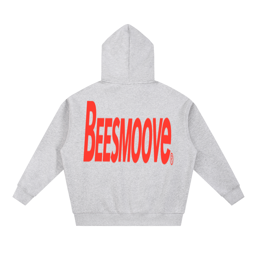 BEESMOOVE BackTalk red Essential Oversized Fleece Boxy Hoodie - Beesmoove