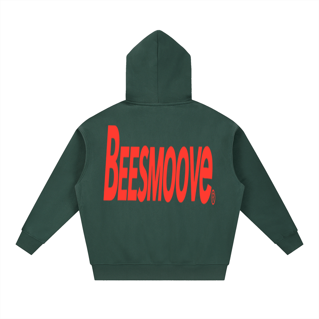 BEESMOOVE BackTalk red Essential Oversized Fleece Boxy Hoodie - Beesmoove