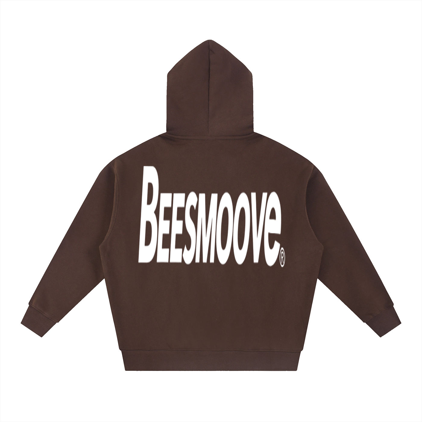 BEESMOOVE BackTalk white Essential Oversized Fleece Boxy Hoodie - Beesmoove