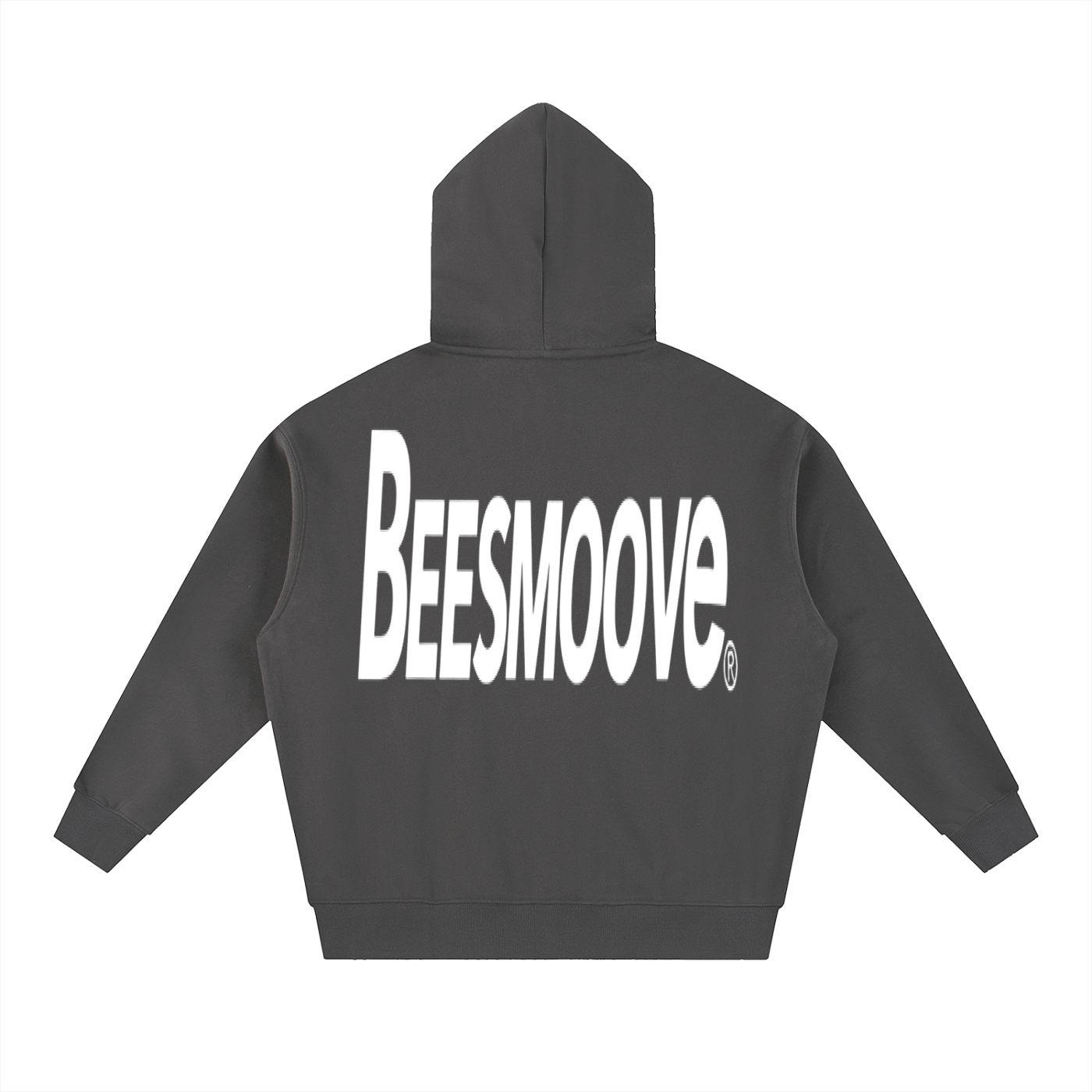 BEESMOOVE BackTalk white Essential Oversized Fleece Boxy Hoodie - Beesmoove