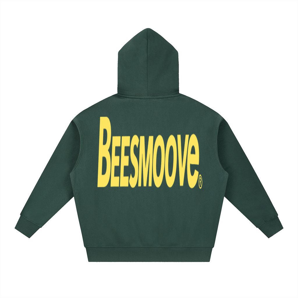 BEESMOOVE BackTalk yellow Essential Oversized Fleece Boxy Hoodie - Beesmoove
