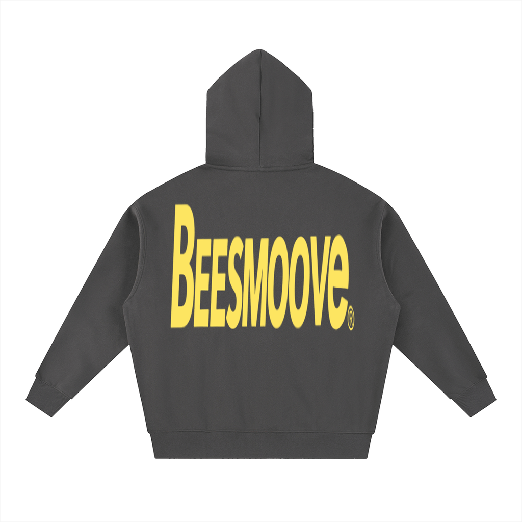 BEESMOOVE BackTalk yellow Essential Oversized Fleece Boxy Hoodie - Beesmoove