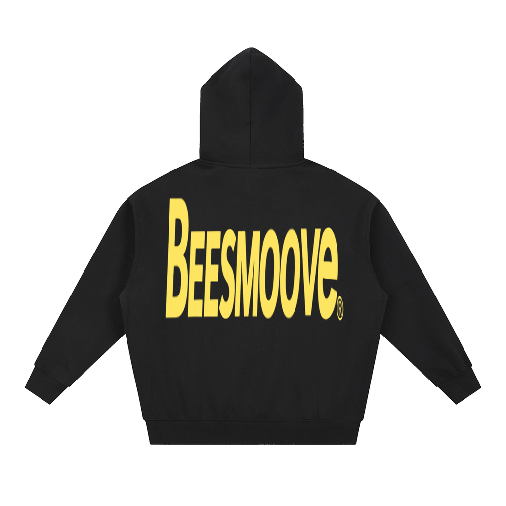 BEESMOOVE BackTalk yellow Essential Oversized Fleece Boxy Hoodie - Beesmoove