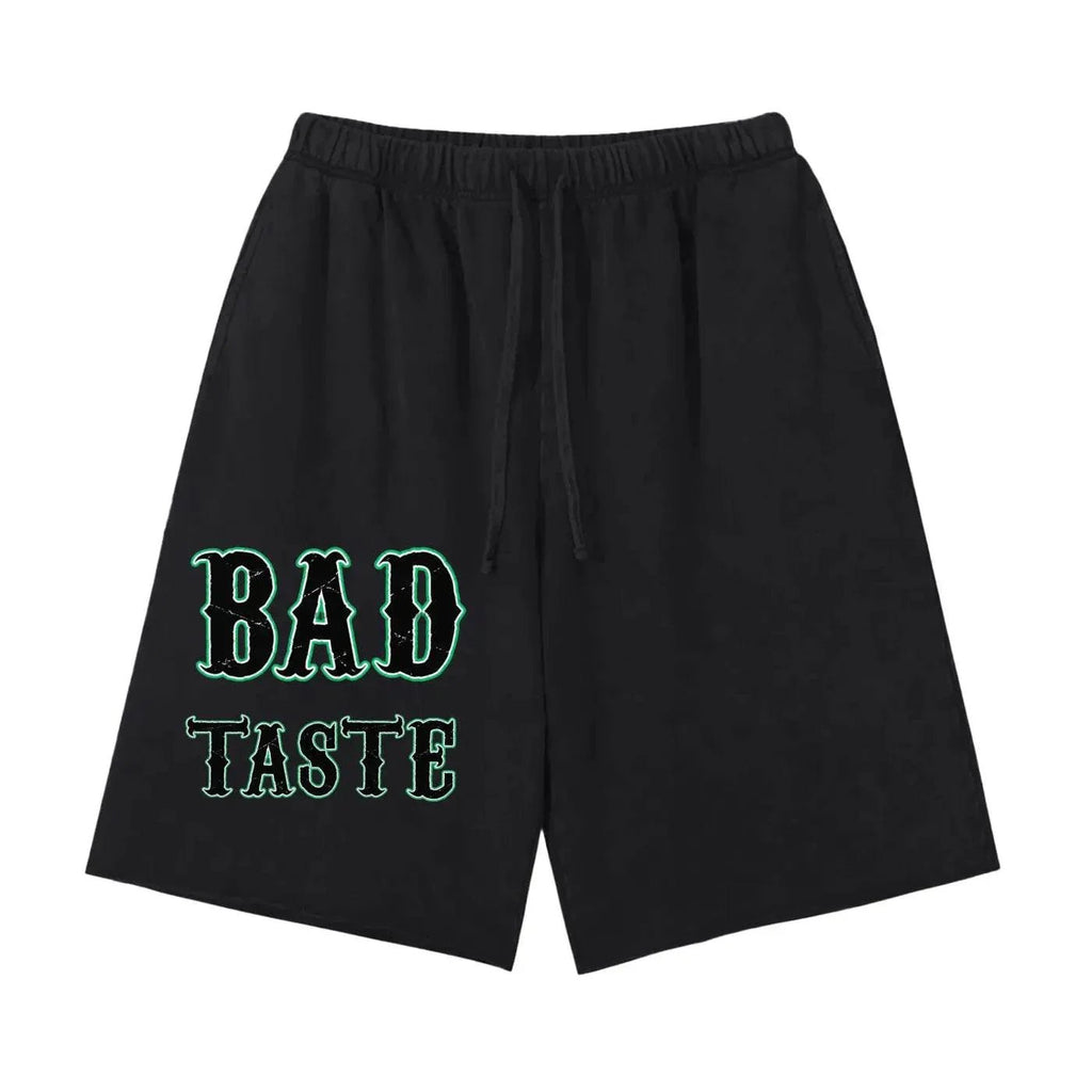 BEESMOOVE Bad Taste Green head Vintage Washed Shorts - Beesmoove