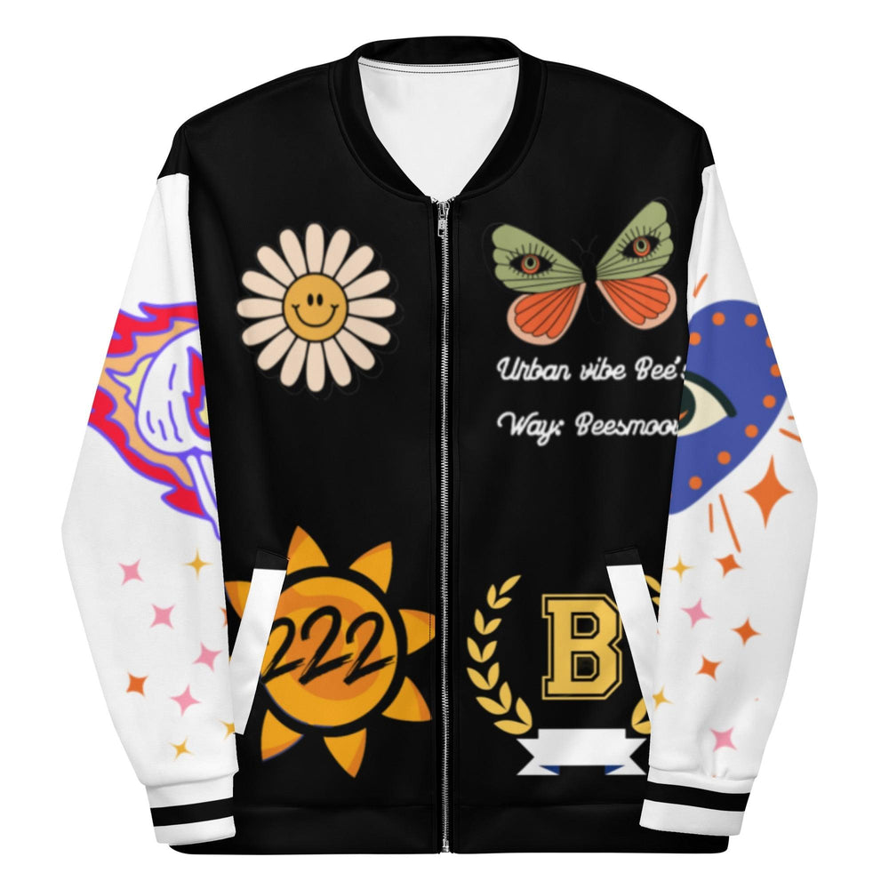 Beesmoove bees way black Unisex Bomber Jacket - Beesmoove 