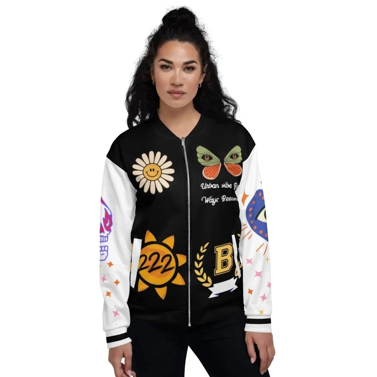 Beesmoove bees way black Unisex Bomber Jacket - Beesmoove