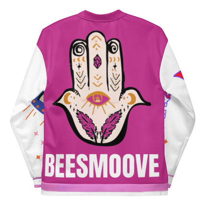 Beesmoove bees way pink Varsity Bomber Jacket - Beesmoove