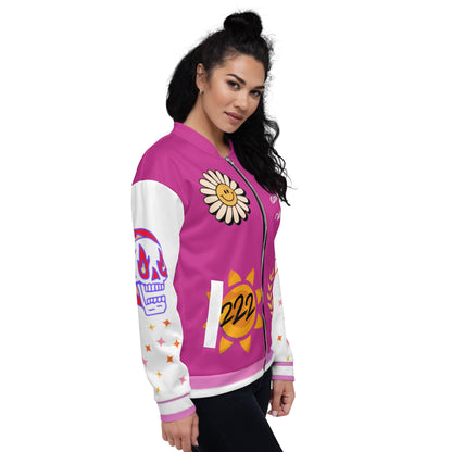 Beesmoove bees way pink Varsity Bomber Jacket - Beesmoove