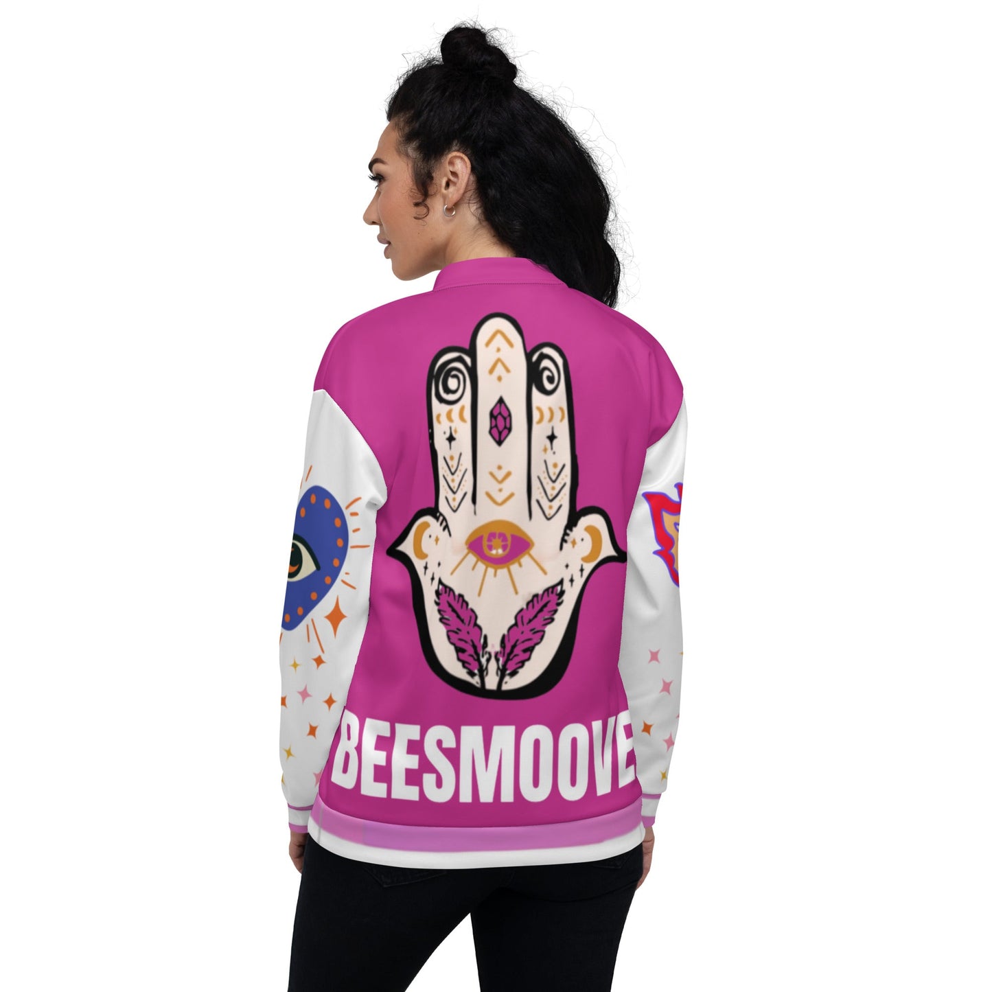 Beesmoove bees way pink Varsity Bomber Jacket - Beesmoove