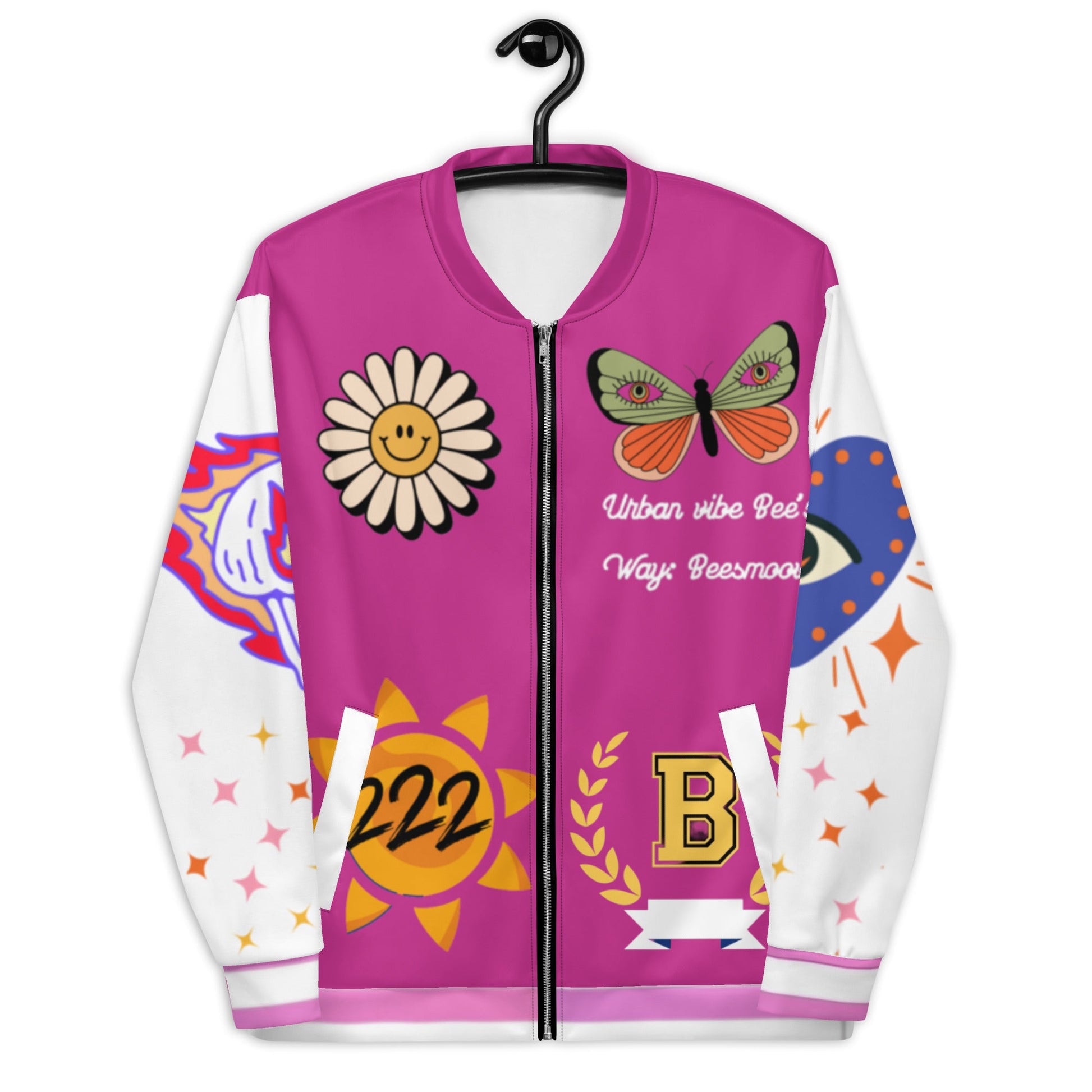 Beesmoove bees way pink Varsity Bomber Jacket - Beesmoove