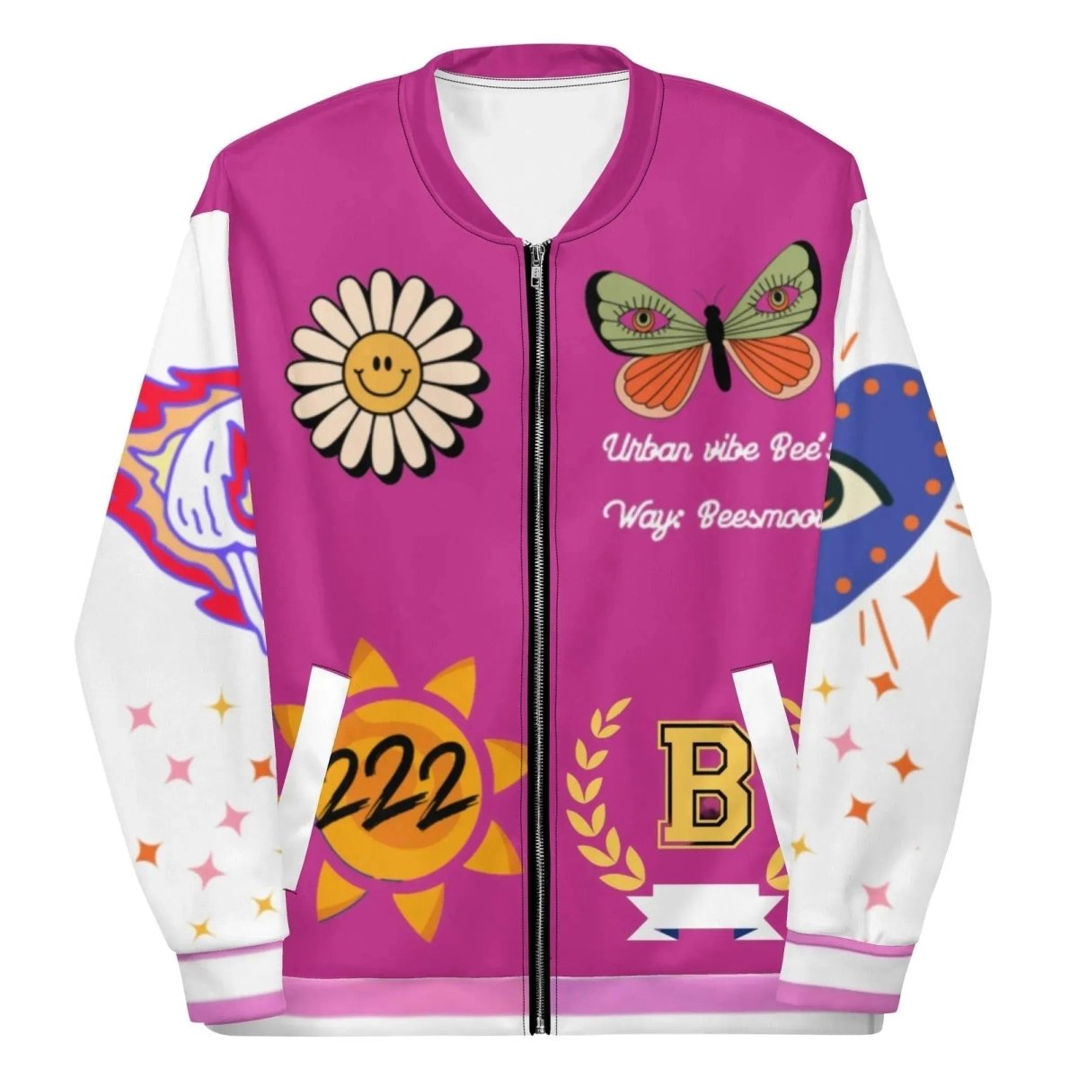 Beesmoove bees way pink Varsity Bomber Jacket - Beesmoove